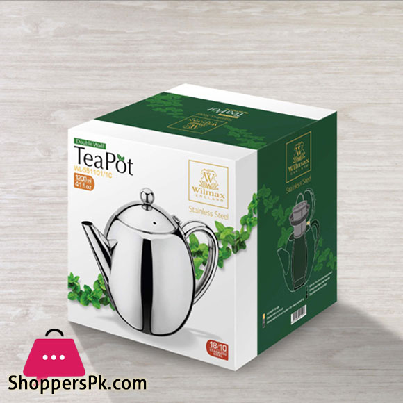 Wilmax Stainless Steel Double Wall Tea Pot 1200ML - WL-551101