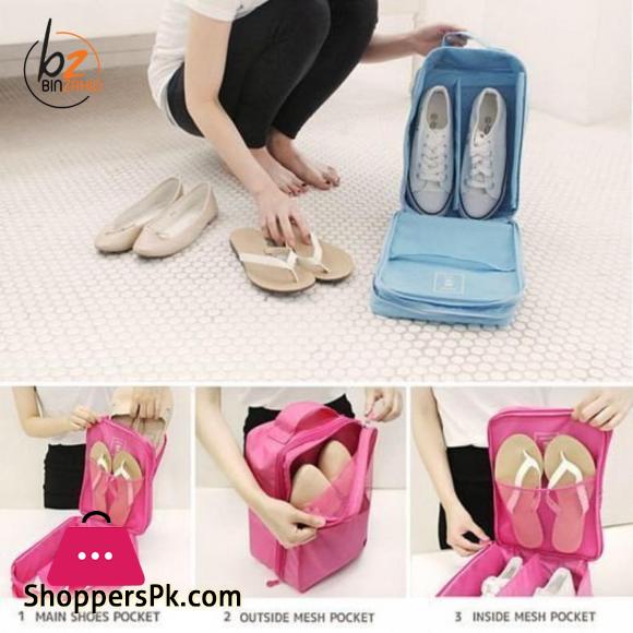 3 Layers Shoe Storage Bag Waterproof Travel Shoes Case Boots Organizer - Multi Color