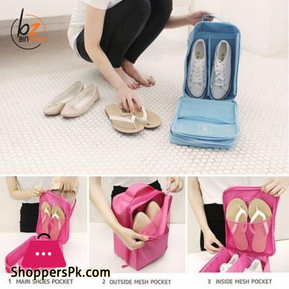 3 Layers Shoe Storage Bag Waterproof Travel Shoes Case Boots Organizer - Multi Color