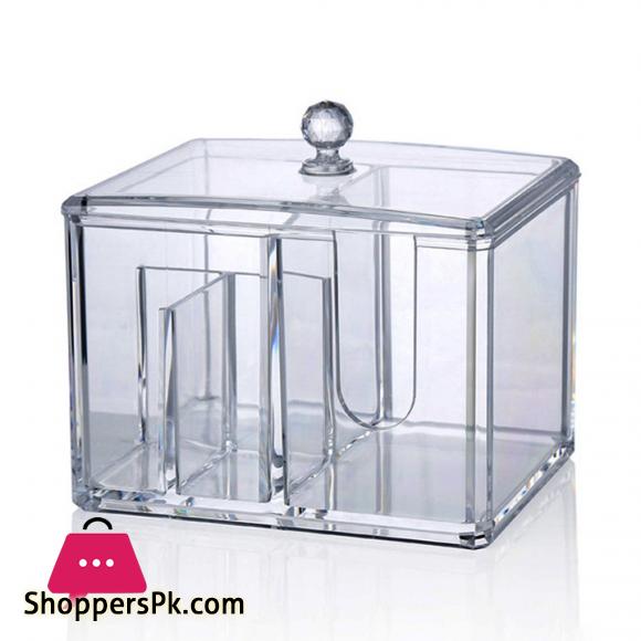 Acrylic Cosmetic Cotton Pad Storage Box Make Up Organizer For Cotton Pad