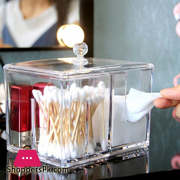 Acrylic Cosmetic Cotton Pad Storage Box Make Up Organizer For Cotton Pad