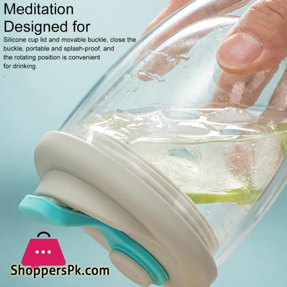 Double Wall Glass with Silicone Vacuum Sipper Lid - 450ml