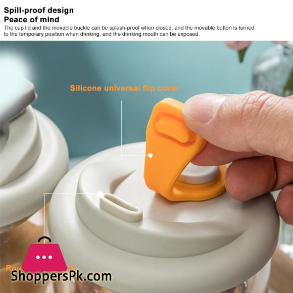 Double Wall Glass with Silicone Vacuum Sipper Lid - 450ml