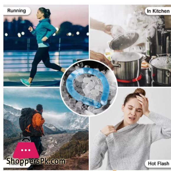 Neck Cooling Tube Portable Summer Neck Cooling Ring 6Hrs Long Lasting Neck Cooling Wrap Handsfree lce Pack for lndoor Outdoor