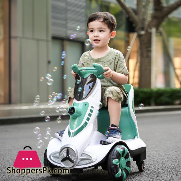 New Childrens Electric Drift Rotating Car Bubble Machine Balancing Car Remote Control Indoor Rotating Car Dual Drive Can Sit