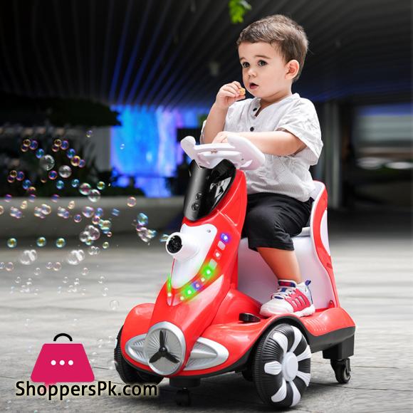 New Childrens Electric Drift Rotating Car Bubble Machine Balancing Car Remote Control Indoor Rotating Car Dual Drive Can Sit