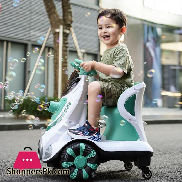 New Childrens Electric Drift Rotating Car Bubble Machine Balancing Car Remote Control Indoor Rotating Car Dual Drive Can Sit