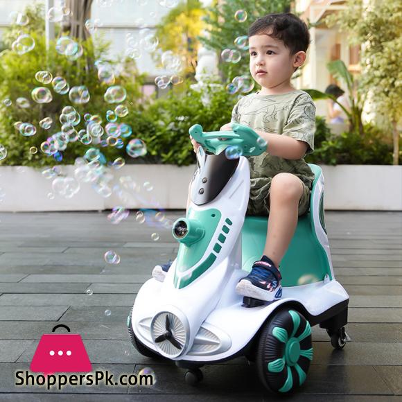 New Childrens Electric Drift Rotating Car Bubble Machine Balancing Car Remote Control Indoor Rotating Car Dual Drive Can Sit