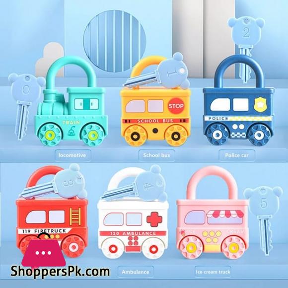 Number Recognition Matching Lock and Key Train Set – 6 pieces