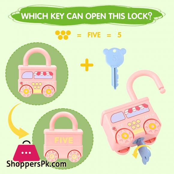 Number Recognition Matching Lock and Key Train Set – 6 pieces