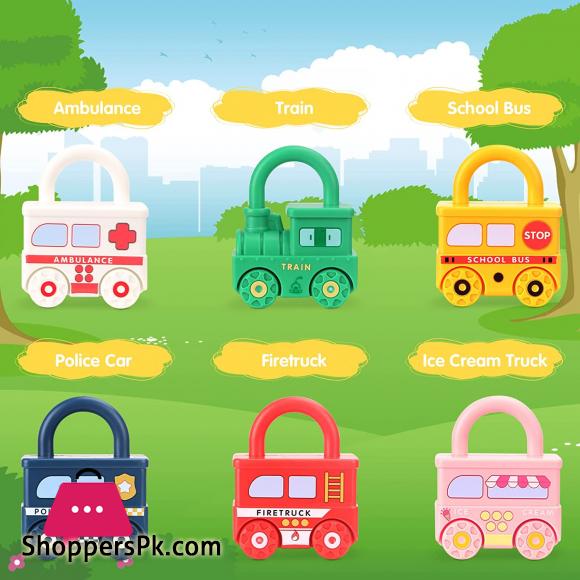 Number Recognition Matching Lock and Key Train Set – 6 pieces