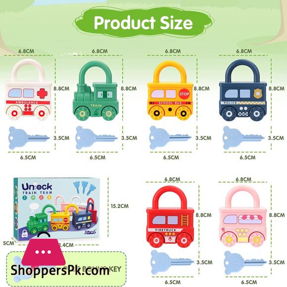 Number Recognition Matching Lock and Key Train Set – 6 pieces