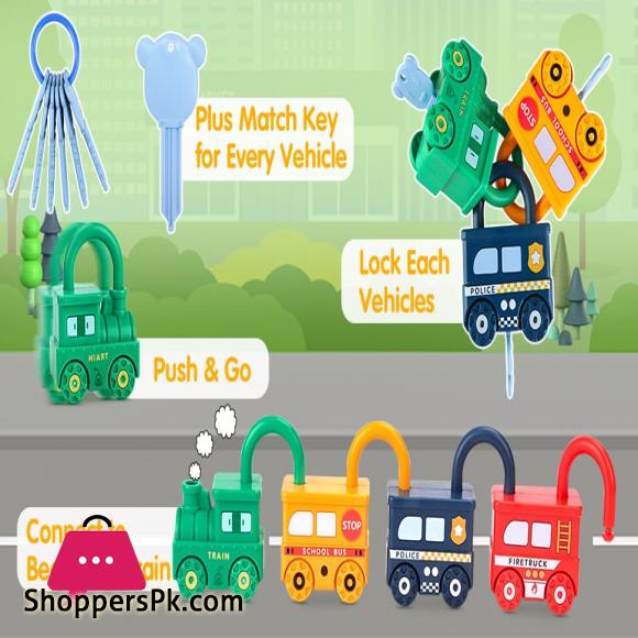 Number Recognition Matching Lock and Key Train Set – 6 pieces