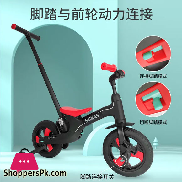 LUDDY Childrens Tricycle Bicycle Five-in-one Hand Push Childrens Balance Scooter Without Pedal Sliding Scooter