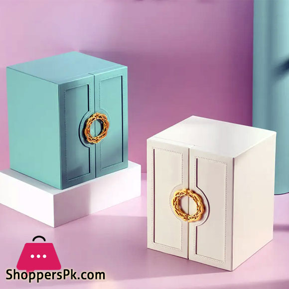 Multi-Layer Desktop Home Leather Drawer Large Capacity Earrings Necklace Jewelry Storage Box