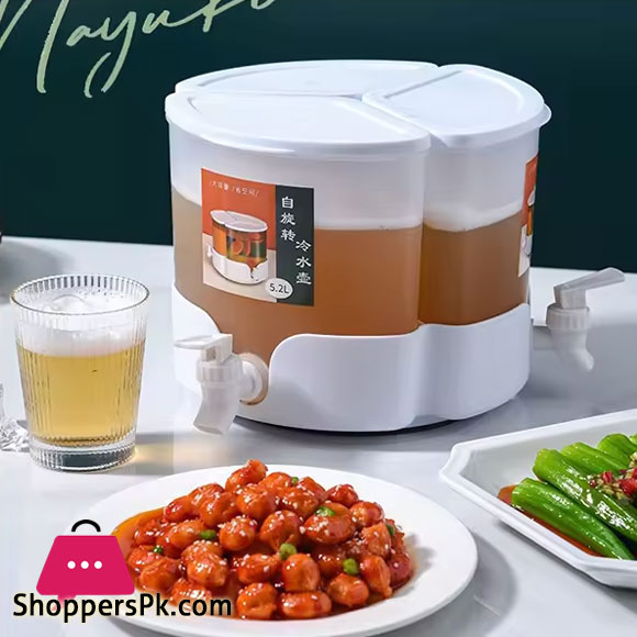 3 Grid Beverage Dispenser with Rotating Drink Jug Bucket High Capacity Detachable Juice Jug for Home Party Use