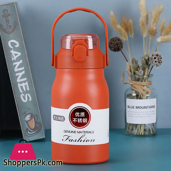 316 Stainless Steel 800ML Large Capacity Water Bottle Portable Handle Outdoor Gym Sports Thermal Water Bottle with Straw lid
