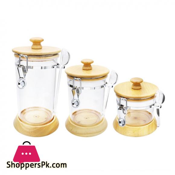 3Pcs Canister Set Light Wood AC40022