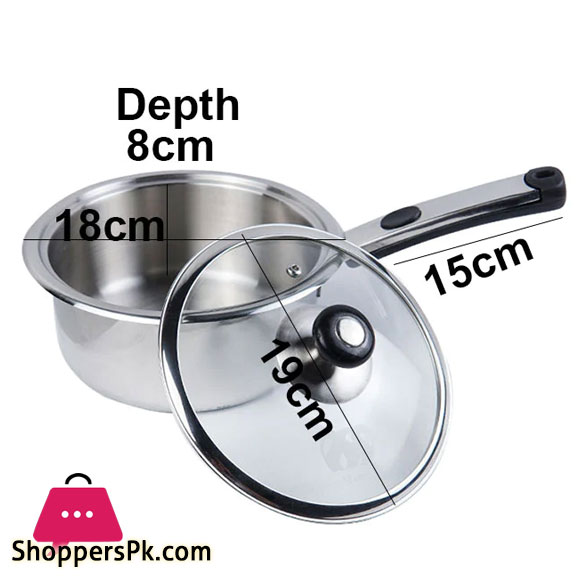 Alpha Durable Stainless Steel Sauce Pan 18cm 2.0 Litre