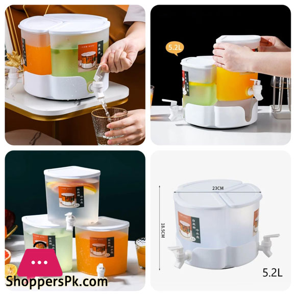 3 Grid Beverage Dispenser with Rotating Drink Jug Bucket High Capacity Detachable Juice Jug for Home Party Use