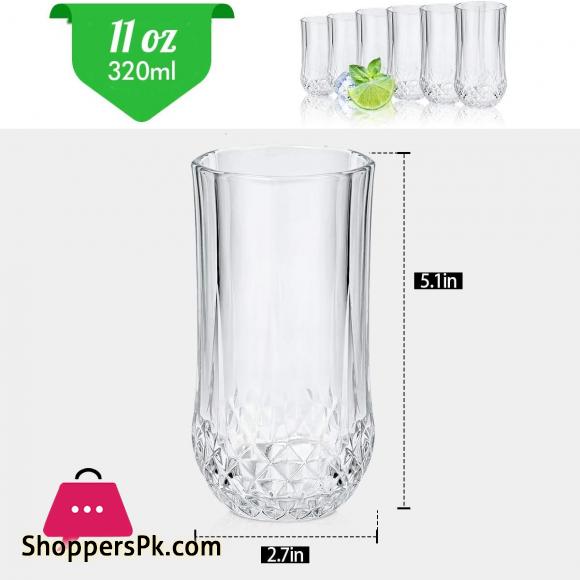 Blinkmax High Ball Tumblers with Crystal Cut Base