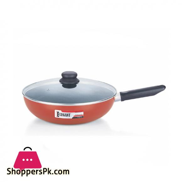 Elegant Prima Non-Stick Single Handle Wok+Glass Lid 28 CM - EK678530