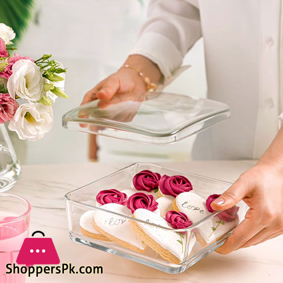 Limon Glass Candy Box Ideal for Storing Biscuits & Cookies