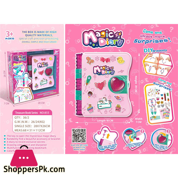 New Magic Book Stationery Set Cartoon Hairpin Pendant Sticker Childrens Play House Toy Gift for 3 - 7 Years Old Girls