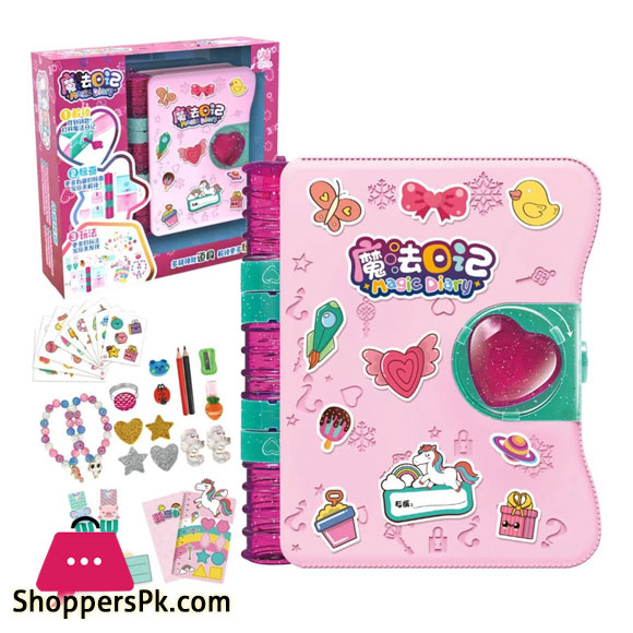 New Magic Book Stationery Set Cartoon Hairpin Pendant Sticker Childrens Play House Toy Gift for 3 - 7 Years Old Girls