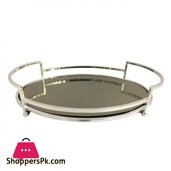 Orchid Round Mirror Serving Tray - WB580