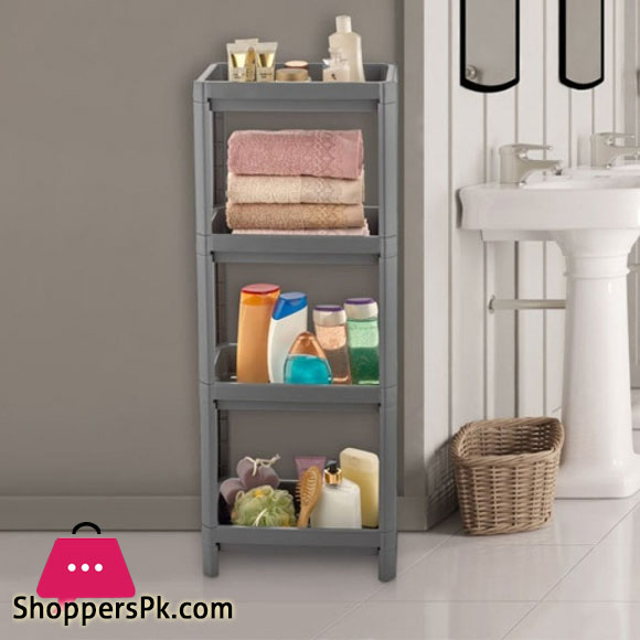 Plastic 4 Tier Storage Shelf Rack Shelving Unit Turkey Made - MRD 505
