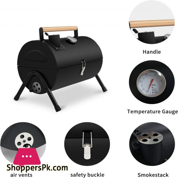 Portable Charcoal Grill Mini BBQ Grill for Outdoor Cooking Camping and Picnic Black