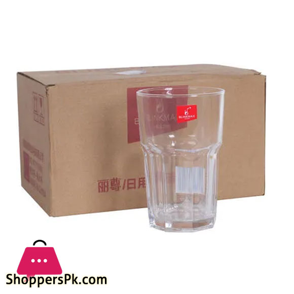 BlinkMax Glass Ikea shape Soft Drink Glass for Hotel Capacity 410ml Set of 6