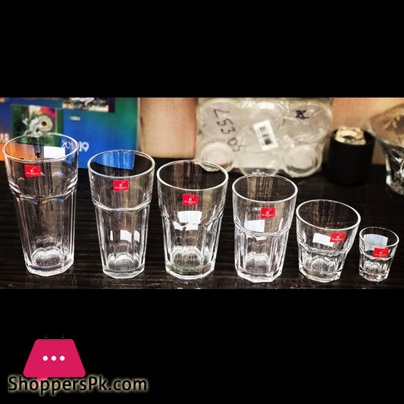 BlinkMax Glass Ikea shape Soft Drink Glass for Hotel Capacity 360ml Set of 6