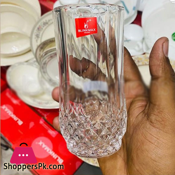 Blinkmax High Ball Tumblers with Crystal Cut Base