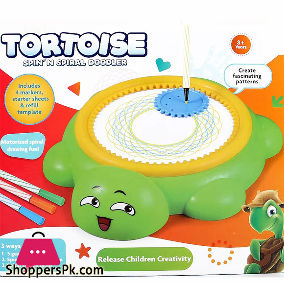 Cartoon Tortoise spinN Spiral doodler Design Spirograph Drawing Set Creative Spiral Sketchpad 5 gear 5 Pens Educational toys