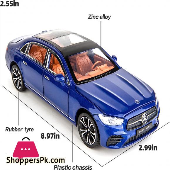 1: 24 Benz E300 Model Car,Zinc Alloy Pull Back Toy Diecast Toy Cars with Sound and Light for Kids Boy Girl Gift(Blue)