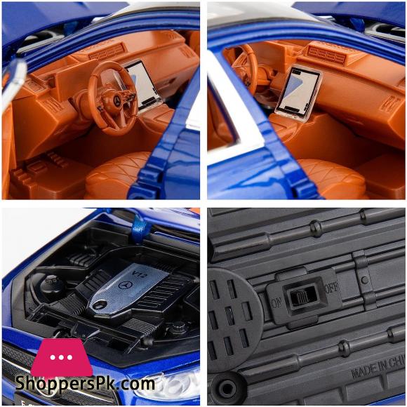1: 24 Benz E300 Model Car,Zinc Alloy Pull Back Toy Diecast Toy Cars with Sound and Light for Kids Boy Girl Gift(Blue)