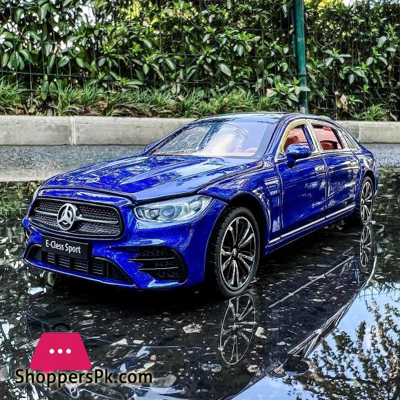 1: 24 Benz E300 Model Car,Zinc Alloy Pull Back Toy Diecast Toy Cars with Sound and Light for Kids Boy Girl Gift(Blue)