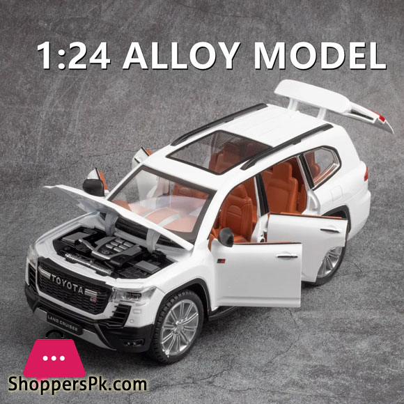 1:24 Scale Toyota Land Cruiser LC300 GR Zinc Alloy Model Car With Light & Sound & Pull Back Die Cast Toys