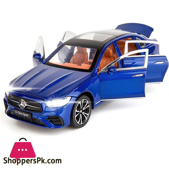 1: 24 Benz E300 Model Car,Zinc Alloy Pull Back Toy Diecast Toy Cars with Sound and Light for Kids Boy Girl Gift(Blue)