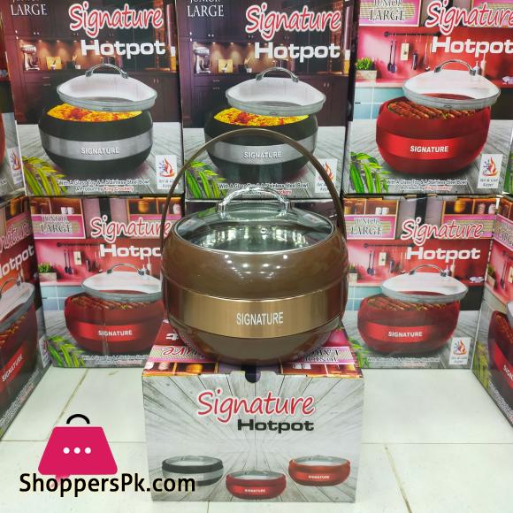 King Signature Large Hot Pot With Glass Top - Capacity 4.0 Liter Approximately