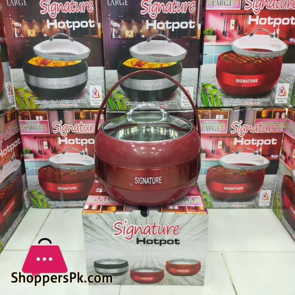 King Signature Large Hot Pot With Glass Top - Capacity 4.0 Liter Approximately