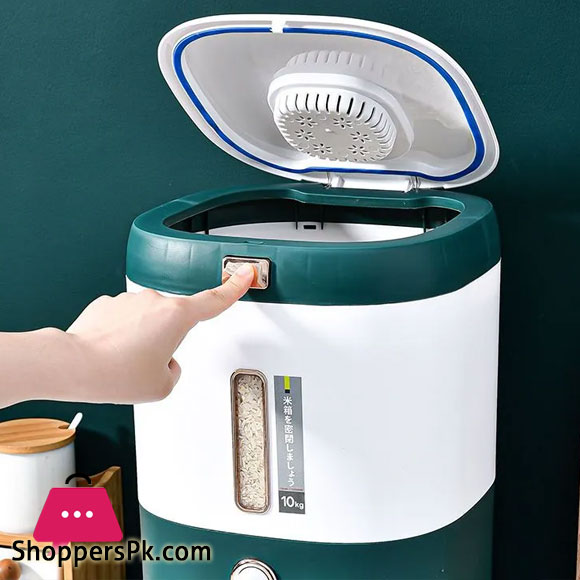10-Kg Multi-Function Rice Bucket Large-Capacity Press-Sealed Rice Tank Household Kitchen Dry Rice Food Container Storage Bin