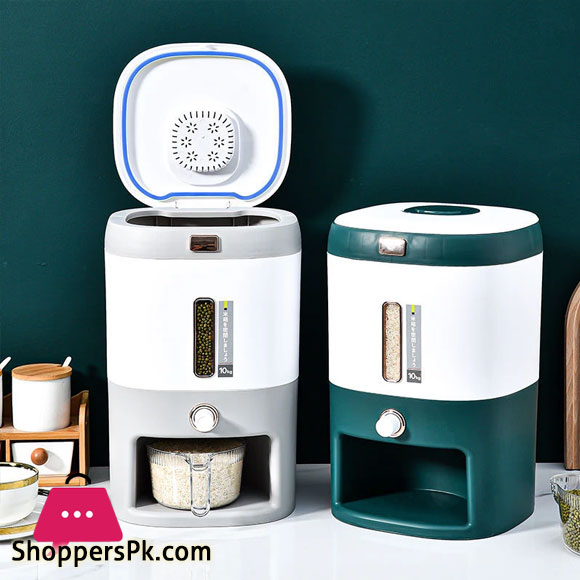 10-Kg Multi-Function Rice Bucket Large-Capacity Press-Sealed Rice Tank Household Kitchen Dry Rice Food Container Storage Bin