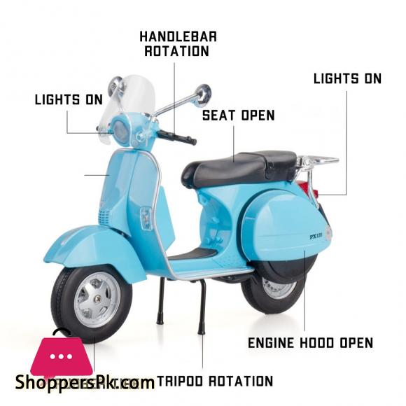 1:10 vespa Motorcycle Model Toys With Sound Light Simulation