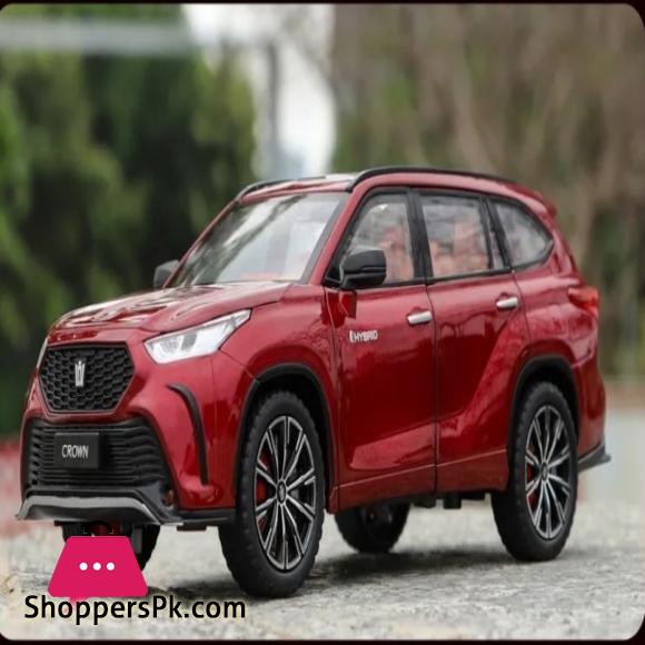 1:24 Crown KLUGER SUV Alloy Car Model Diecast Metal Toy Off-road Vehicles High Simulation Sound and Light