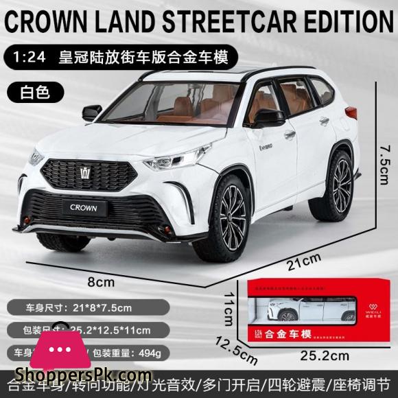1:24 Crown KLUGER SUV Alloy Car Model Diecast Metal Toy Off-road Vehicles High Simulation Sound and Light