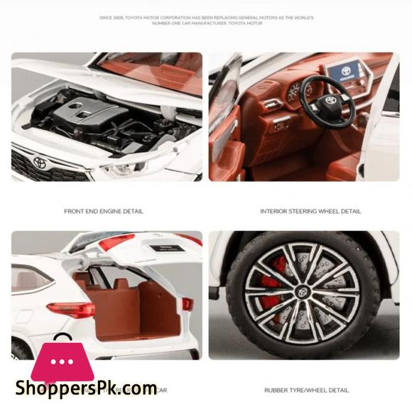 1:24 Highlander SUV Alloy Die Cast Toy Car Model Sound and Light Pull Back