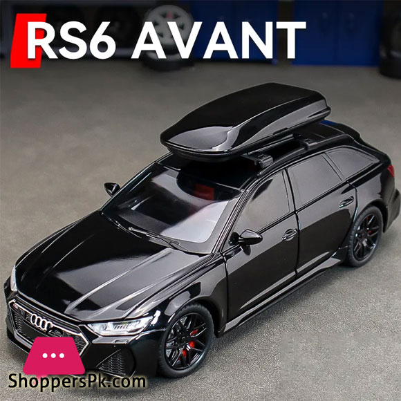 1:24 Audi RS6 Quattro Station Wagon Alloy Toy Car Model Wheel Steering Sound and Light Childrens Toy Collectibles Birthday gift